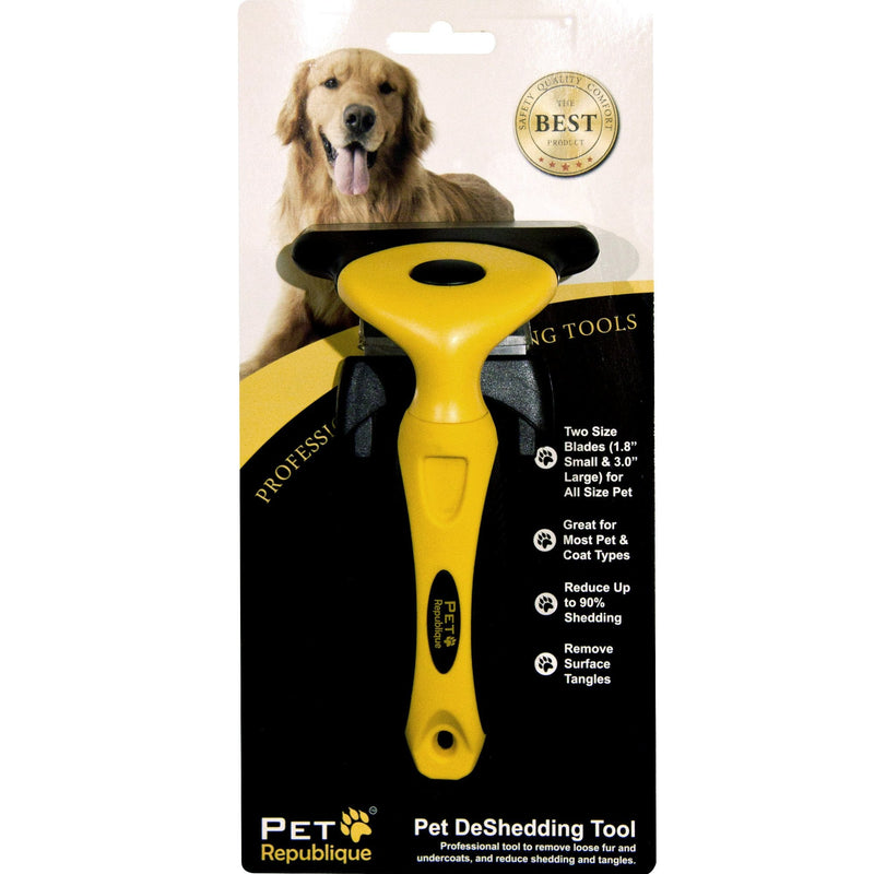 Pet Republique Dog Deshedding Tool - for Dogs, Cats, Rabbits, Any Furry Pets – Reduce Shedding with Varies Size Blades - Replaceable Blades 1.8" & 3.0" (S & L) Blades - BeesActive Australia