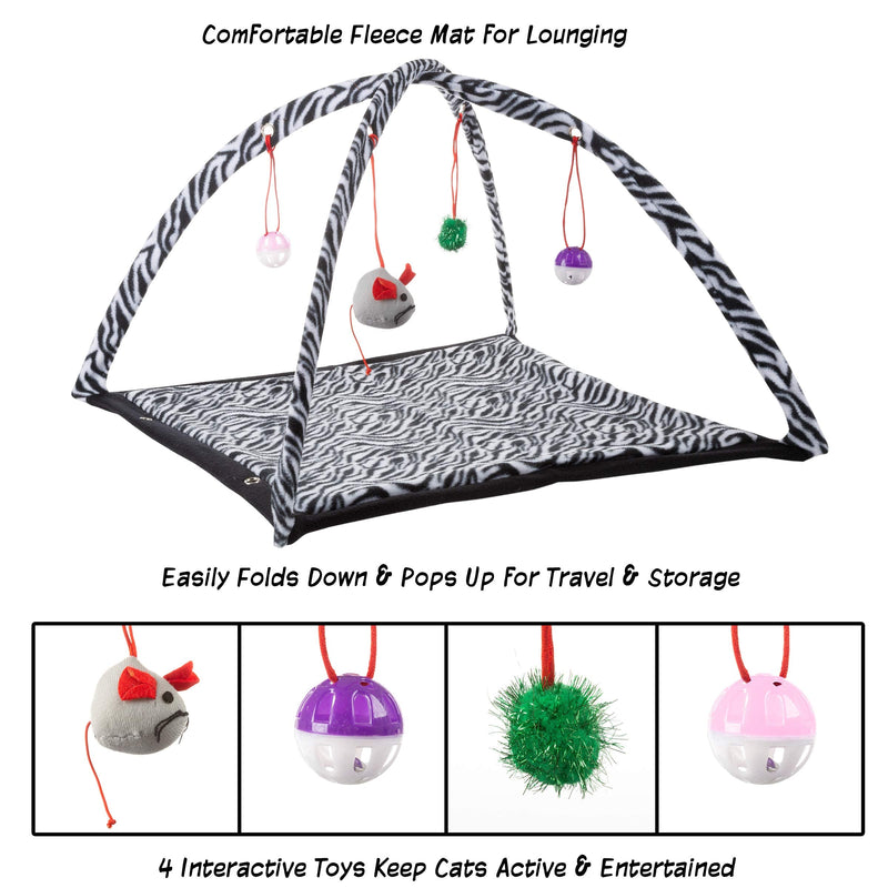 PETMAKER Interactive Cat Toy Rocking Activity Mat Collection - Swing Playing Station with Sisal Scratching Area, Hanging Toy, Rolling Ball for Cats and Kittens - BeesActive Australia