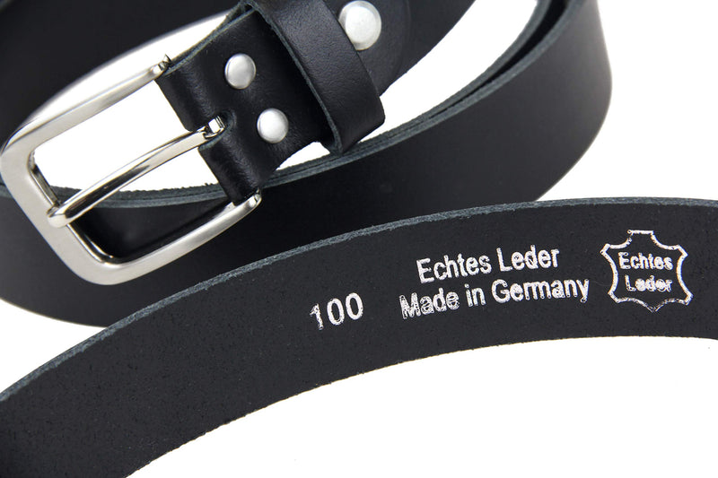 Frentree Genuine Leather Belt for Men, Black, Classic, 1.2", MADE IN GERMANY 36 (Waist: 34 - 37) - BeesActive Australia