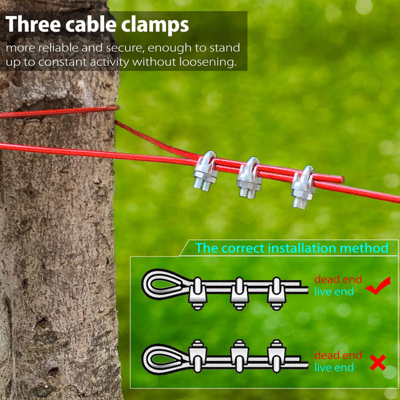 100ft Heavy Dog Tie Out Trolley System for Two Dogs - 10 ft Strong Dog Runner Cable for Yard Camping - Durable Dog Zipline Tie Out for Large Medium Small Dogs Up to 250 lbs 100 ft for two dogs up to 250 lbs Red - BeesActive Australia