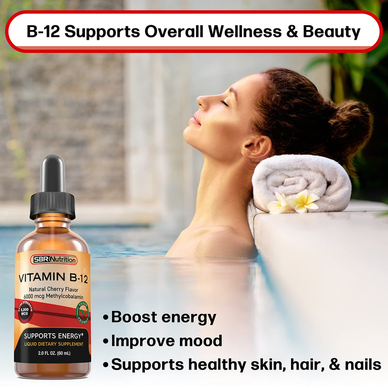 MAX Absorption, Vitamin B12 Sublingual Liquid Drops, 6000mcg Methylcobalamin Per Serving, 60 Servings, Non-GMO, Vegan Friendly - BeesActive Australia