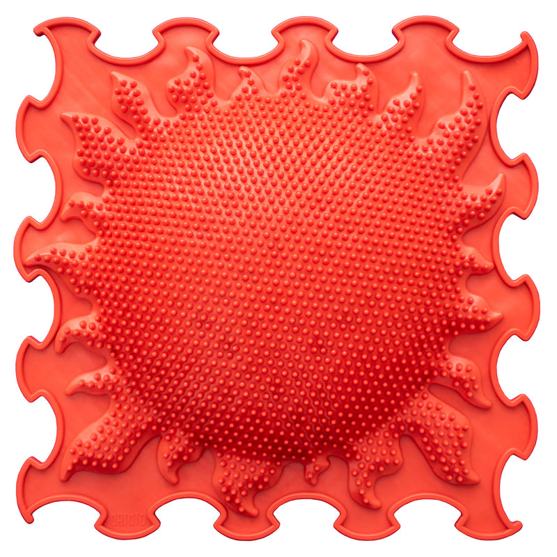 ORTOTO Single Sensory Massage Mat, Puzzle mat, Orthoepedic - Manual Massage Mat (Shinig Sun, Light Red) - BeesActive Australia