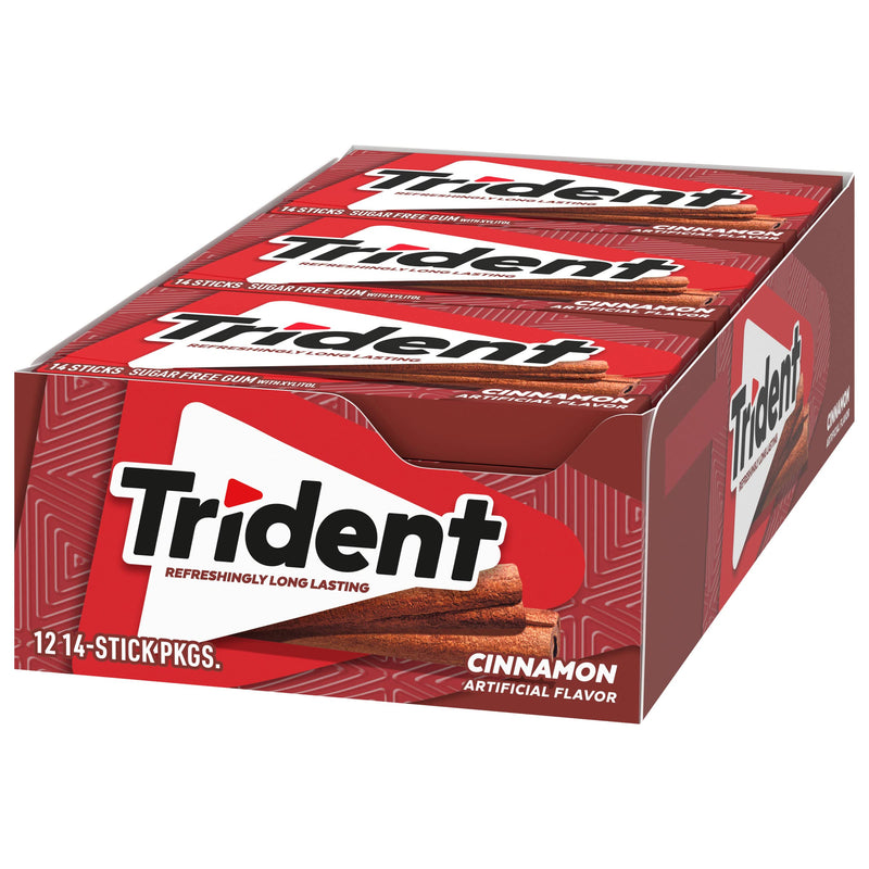 Trident Cinnamon Flavour Sugar Free Chewing Gum with Xylitol 14 Sticks 39 g 39 g (Pack of 14) - BeesActive Australia