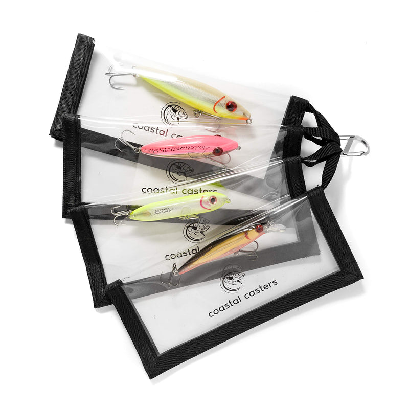 COASTAL CASTERS Fishing Lure Wraps, 4 Pack Clear PVC Lure Cover, Lures & Treble Hooks Protector, Saltwater Fishing Gear, Durable & Saltwater Resistant, Keeps Fish Safe, Bait Storage - BeesActive Australia