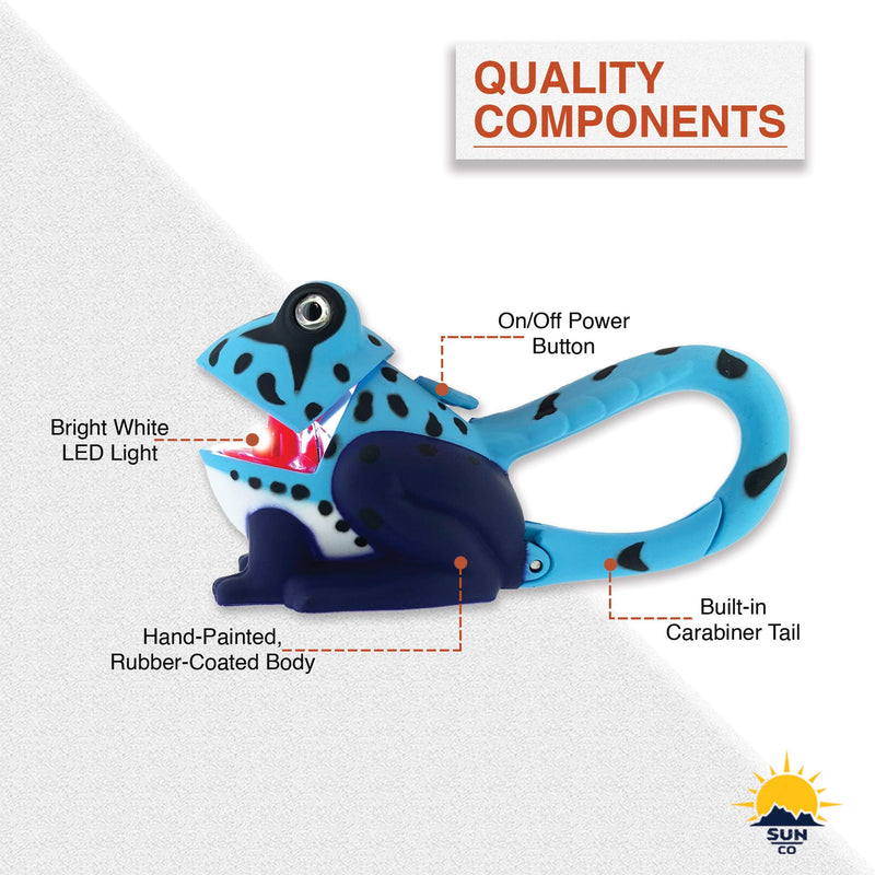 Sun Company Lifelight Animal Carabiner Flashlight | Animal Keychain Lights Blue Frog - BeesActive Australia