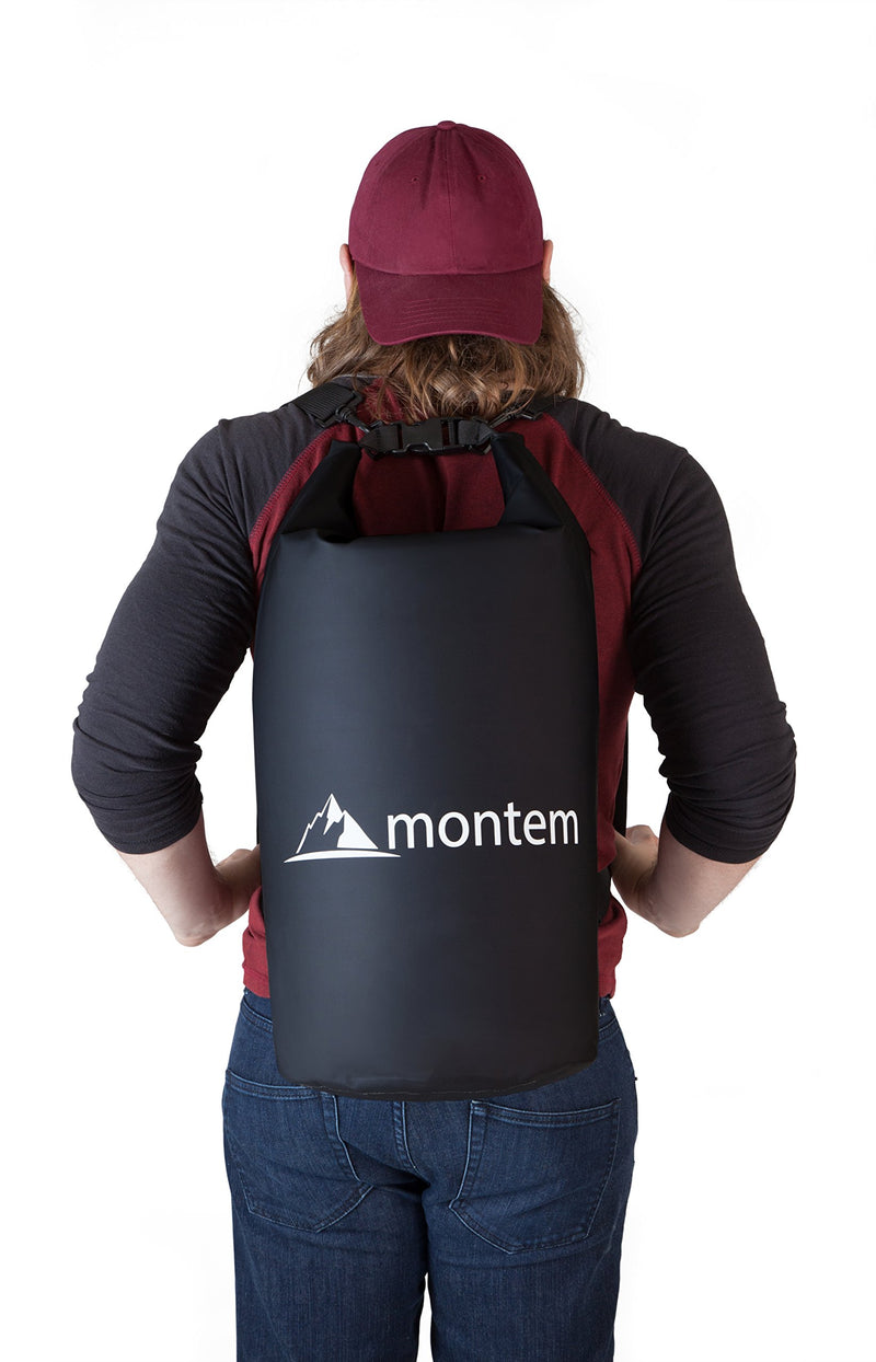 [AUSTRALIA] - Montem Premium Waterproof Bag/Roll Top Dry Bag - Perfect for Kayaking/Boating/Canoeing/Fishing/Rafting/Swimming/Camping/Snowboarding Black 20L 