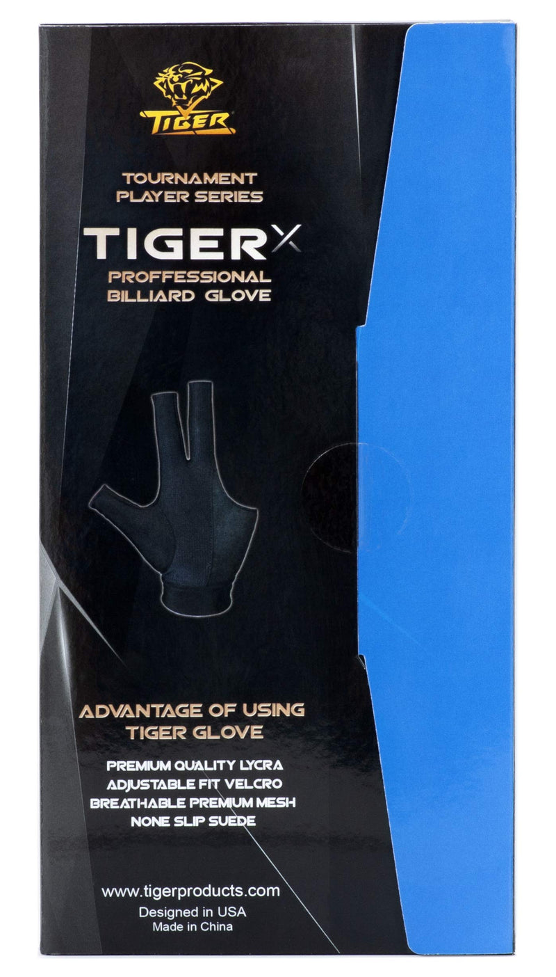 [AUSTRALIA] - Tiger-X Billiard Glove - Black - for Left Hand by Tiger Products Medium 