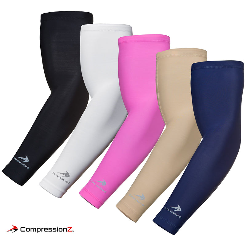 CompressionZ - Compression Arm Sleeves UV Protection, Black, L Large - BeesActive Australia