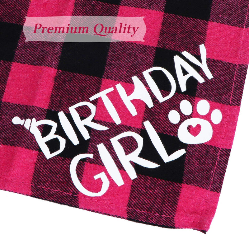 STMK Dog Birthday Bandana, Dog Birthday Girl Plaid Bandana Triangle Scarf for Medium Large Dog Birthday Supplies - BeesActive Australia