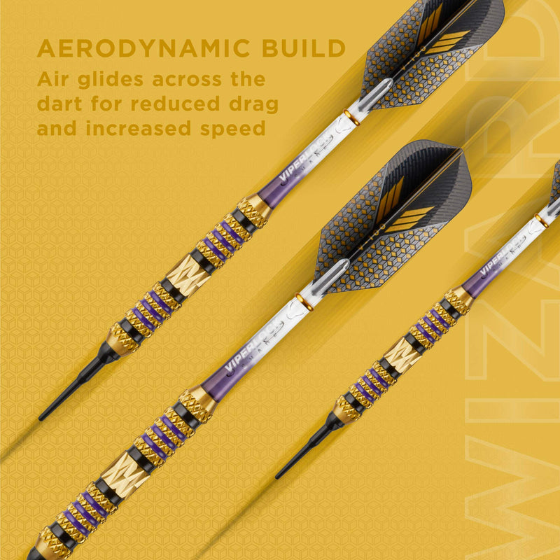 [AUSTRALIA] - Viper Wizard Soft Tip Darts, 18 Grams Purple Rings 