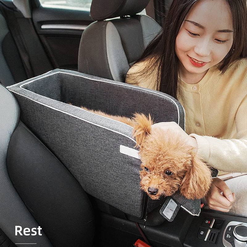 Petyoung Pet Car Seat 42*20*22CM, Dog Booster Seat Central Control Car Pet Mat for Small Pet Square gray - BeesActive Australia