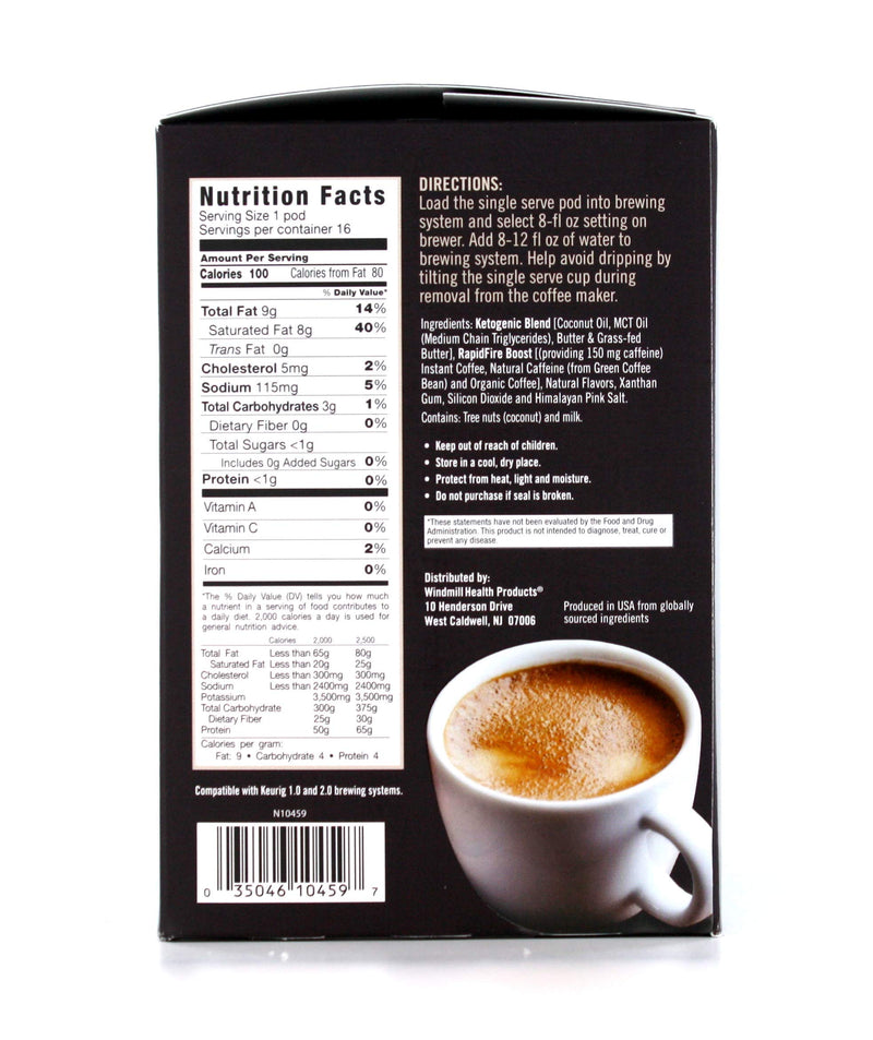 Rapid Fire High Performance Keto Coffee Pods, Supports Energy and Metabolism, Weight Loss, Ketogenic Diet 16 Single Serve K-Cup Pods, Original 16 Count (Pack of 1) - BeesActive Australia