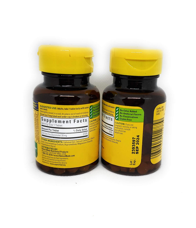 Nature Made Zinc 30 mg Tabs - 30 mg - 100 ct - 2 pk - BeesActive Australia