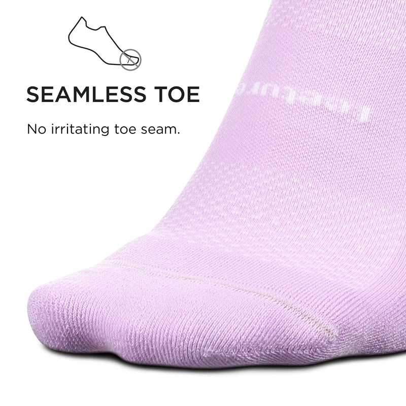 Feetures High Performance Cushion No Show Tab Solid - Running Socks for Men & Women, Athletic Ankle Socks, Moisture Wicking Large Purple Orchid - BeesActive Australia