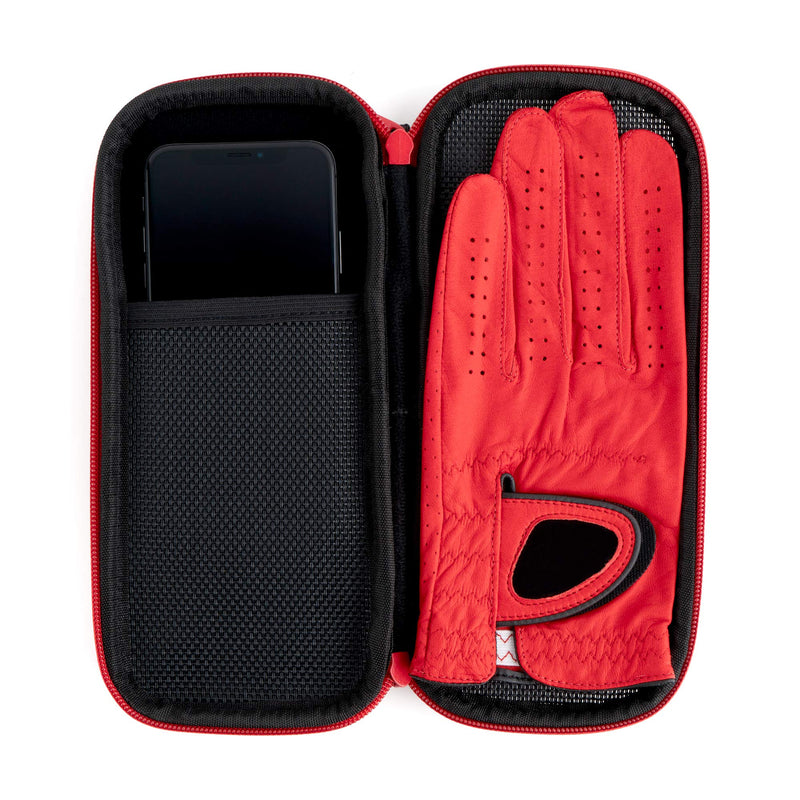 Stripebird - Golf Performance Gloves Holder Case - Protect and Keep Golf Gloves Dry - Moisture Free Storage Design - Includes Golf Bag Clip for Golfers Major Red - BeesActive Australia