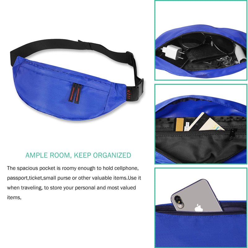 NZII Running waist pack,Fanny Pack for Men Women,Lightweight Belt Bag for Travel Sports Hiking(355 Blue) - BeesActive Australia