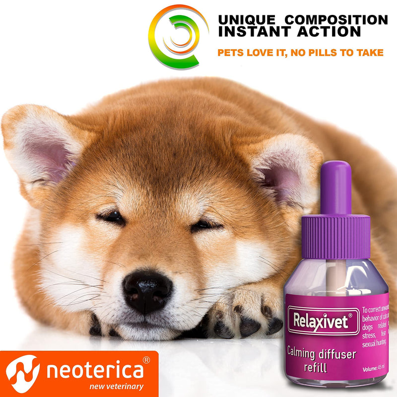 Relaxivet Dog Calming Pheromone Diffuser Refill 2 Pack | Improved in Germany DE-Stress Formula | Anti-Anxiety Treatment for Cats | Reduce Spraying, Scratching, Fighting & Other Problematic Behaviors - BeesActive Australia