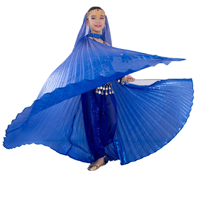 [AUSTRALIA] - MUNAFIE Halloween Costumes Belly Dance Isis Wings for Children Kids (Wings with Sitck and Bag, Royal Blue) 