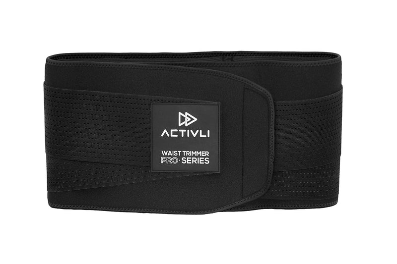 ACTIVLI Waist Trimmer Lumbar Support Belt for Men & Women - A Perfect Stretchable and Breathable Stomach Slimmer (Black, S-M) - BeesActive Australia