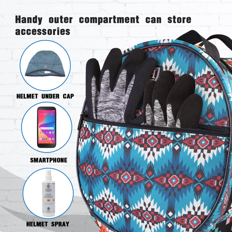 Harrison Howard Equestrian Motorcycle Riding Waterproof Helmet Bag Helmet Case Storage Carring Bag Tribal Abstracts - BeesActive Australia
