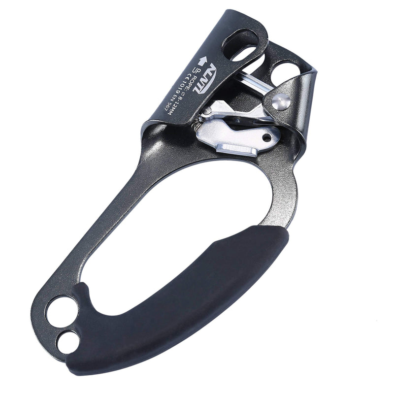 WILDKEN Climbing Hand Ascender Outdoor Mountaineering Tree Arborist Climbing Rappelling Equip Hand Ascender for 8-12MM Rope Left Right Hand Ascender Black - Right - BeesActive Australia