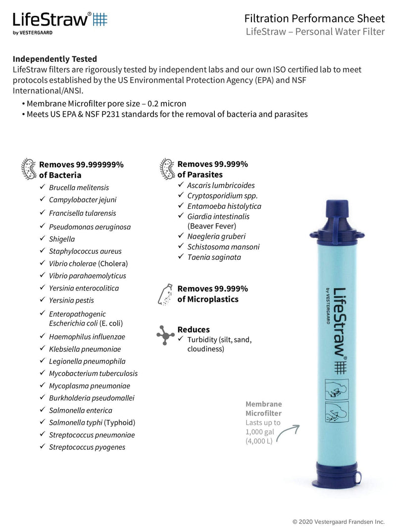 LifeStraw Personal Water Filter for Hiking, Camping, Travel, and Emergency Preparedness 2 Pack Blue - BeesActive Australia