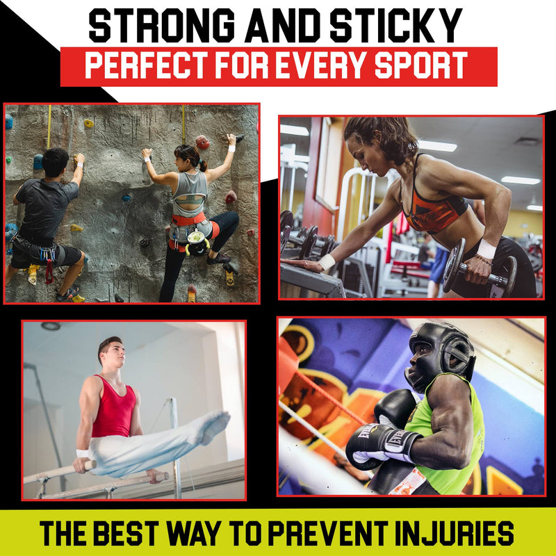 Summum Fit Athletic Tape Extremely Strong: 3 Rolls + 1 Finger Tape. Easy to Apply & No Sticky Residue. Sports Tape for Boxing, Football or Climbing. Enhance Wrist, Ankle & Hand Protection Now White - BeesActive Australia