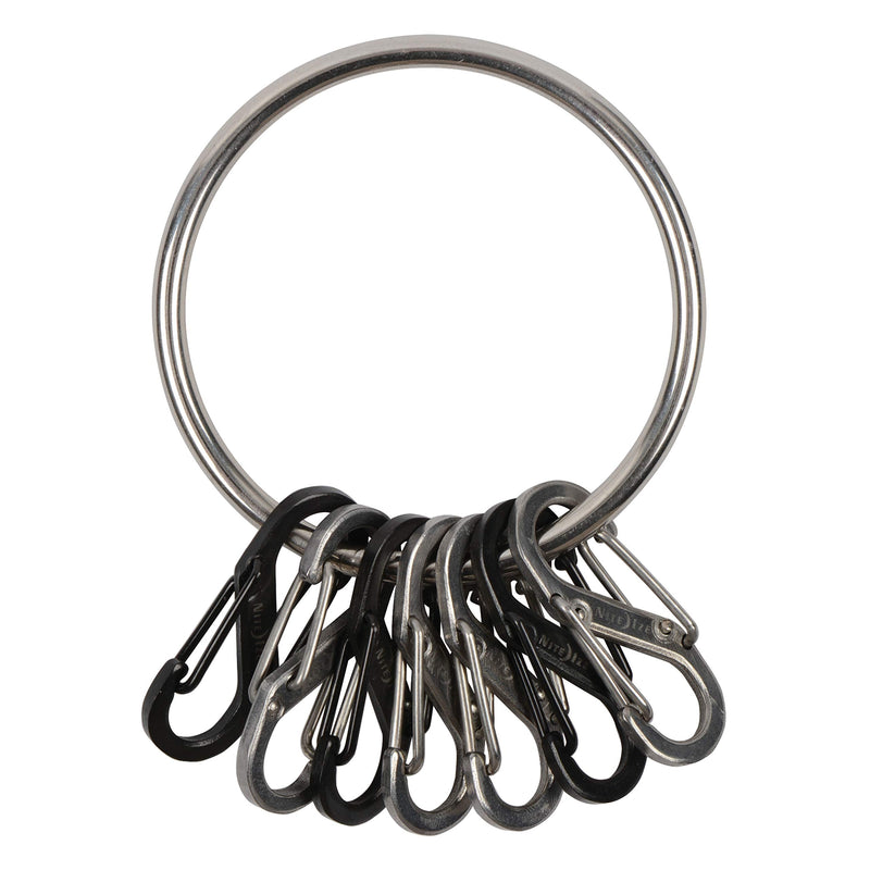 Nite Ize - BRG-M1-R3 BigRing Steel, 2" Stainless-Steel keychain Ring With 8 Stainless-Steel Key-Holding S-Biners - BeesActive Australia