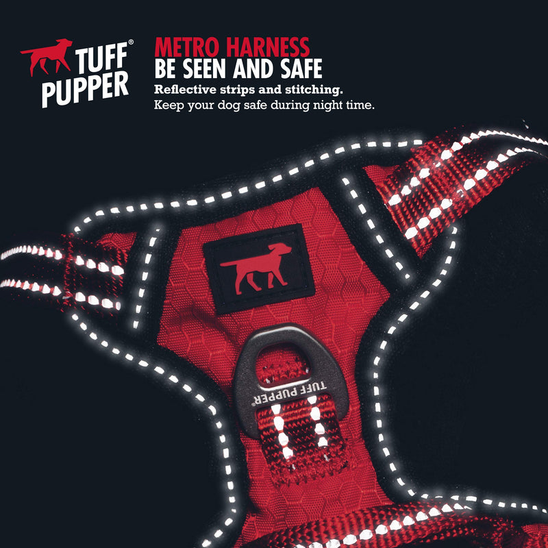 Tuff Pupper No Pull Dog Harness | Front/Back Leash Clips | Safety Handle | Reflective Dog Harness | Waterproof Shell | Padded Training Dog Harness for Comfort | Adjustable Small Medium Extra Large Dog Medium (Neck: 15-24" , Chest: 19-26") Midnight Blue - BeesActive Australia