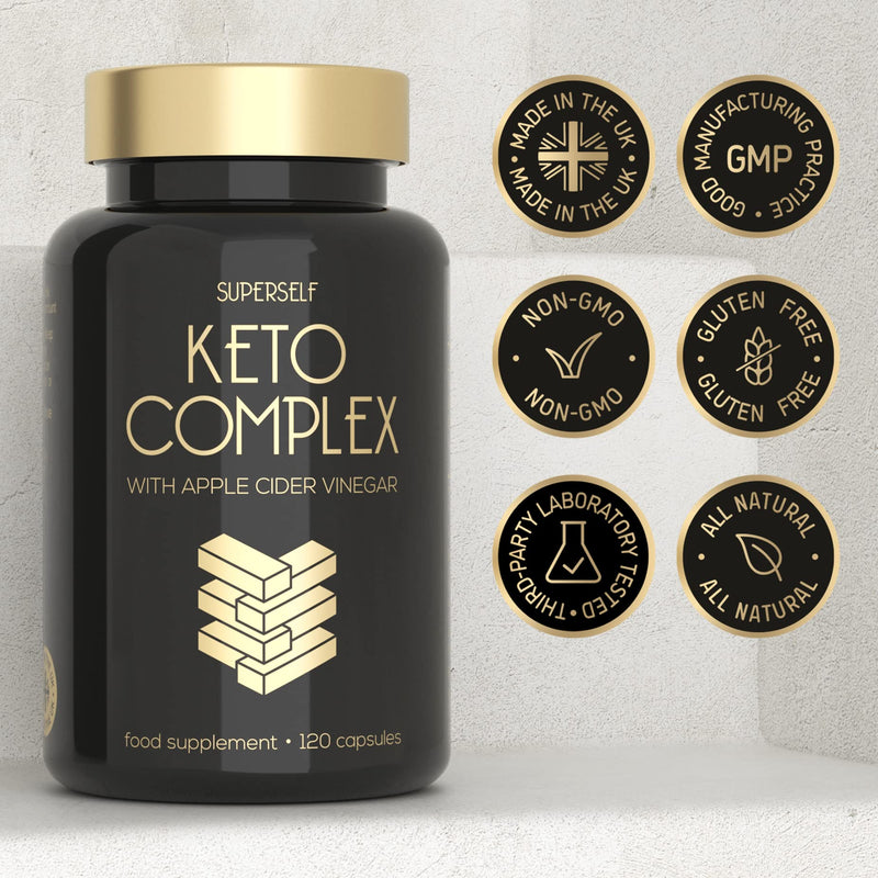 Keto Diet Pills - Advanced Keto Complex with Apple Cider Vinegar 1000mg, MCT Oil, Vitamin B12, Green Tea Extract - 120 Capsules - Keto Tablets Supplement for Men & Women - Made in The UK - BeesActive Australia