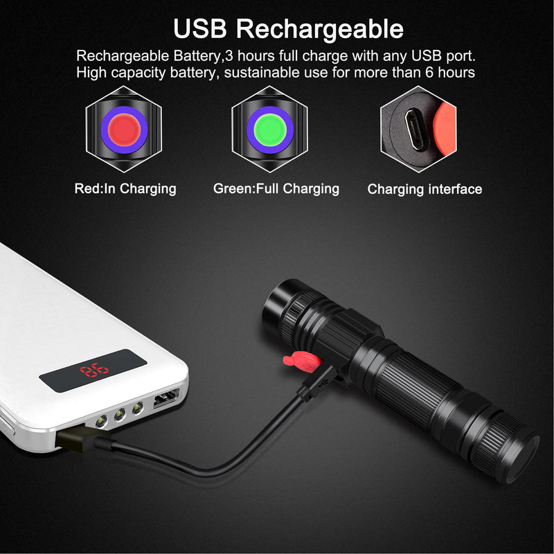 DARKBEAM UV 395nm Flashlight USB Rechargeable, Wood's lamp Black Light, Handheld Ultraviolet LED Portable with Clip, Resin Curing / Spot Scorpions / Fluorescer / Detector for Pet Dog Urine - BeesActive Australia