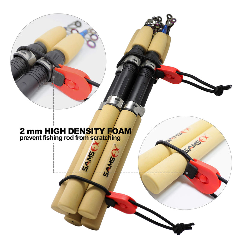 [AUSTRALIA] - SAMSFX Fishing Quick Rod Ties Leash for Pole Holders Organizer Bunngee Cord Straps 20cm / 7.8", S 