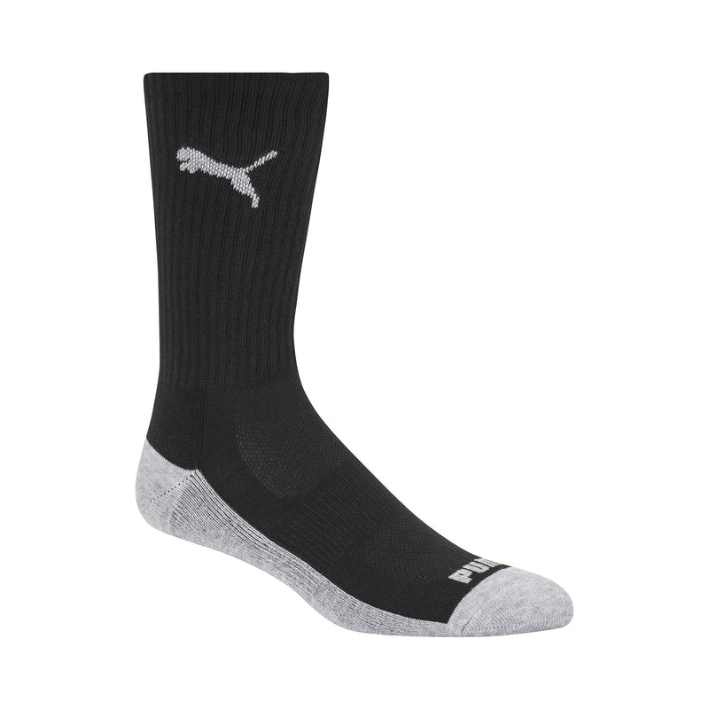 PUMA Men's 6 Pack Crew Socks 10-13 Black/Gray - BeesActive Australia
