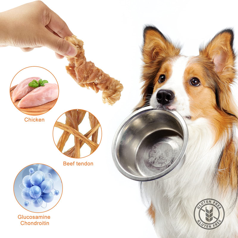 Jungle Calling Beef Tendons for Dogs, Duck/Chicken Wrapped Tendons Dog Chews Long Lasting Hip and Joint Supplement for Dogs with Glucosamine (Knotted Bone) Chicken - BeesActive Australia