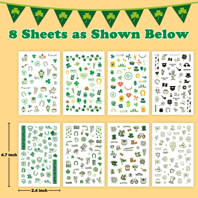 380pcs St Patricks Day Nail Stickers, Nail Art Decals Stickers Nail Decorations, Kids Nail Polish Stickers Set Nail Stickers for Girls Kids Women St Patricks Day Accessories (Glow in The Night) - BeesActive Australia