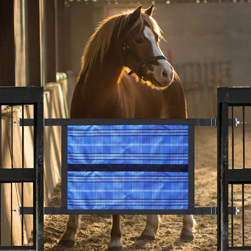 NA NA Horses Stall Guard with Adjustable Straps and Sturdy Spring Hooks, Designed to Keep Horses Safe and Comfortable, 27"x19" (Blue) - BeesActive Australia