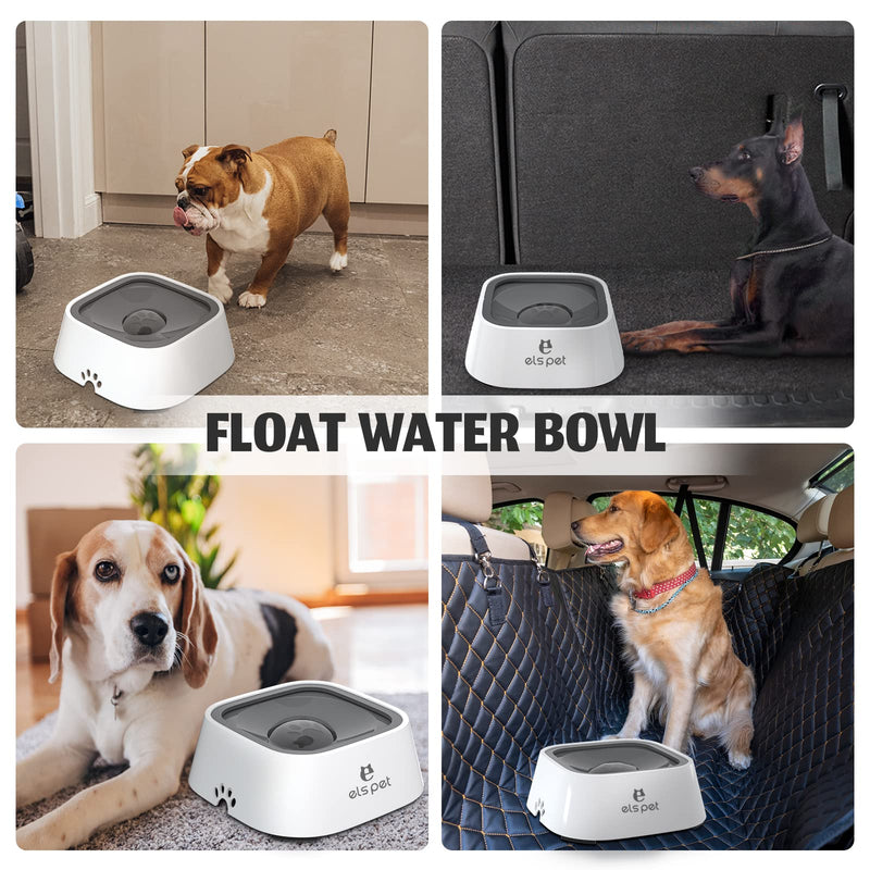 ELS PET 1L/2L/70oz Dog Spill Proof Pet Water Bowl, Anti-Choking Water Bowl, Slow Water Feeder Pet Water Dispenser Carried Water Bowls for Dogs, Cats & Pets 1L/35 fl oz - BeesActive Australia