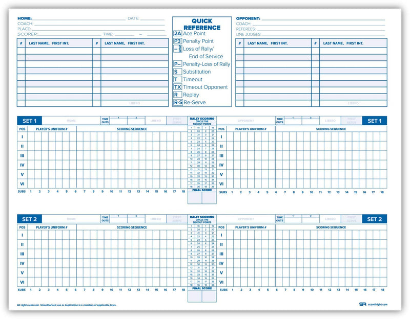 [AUSTRALIA] - SR Volleyball Scorebook 