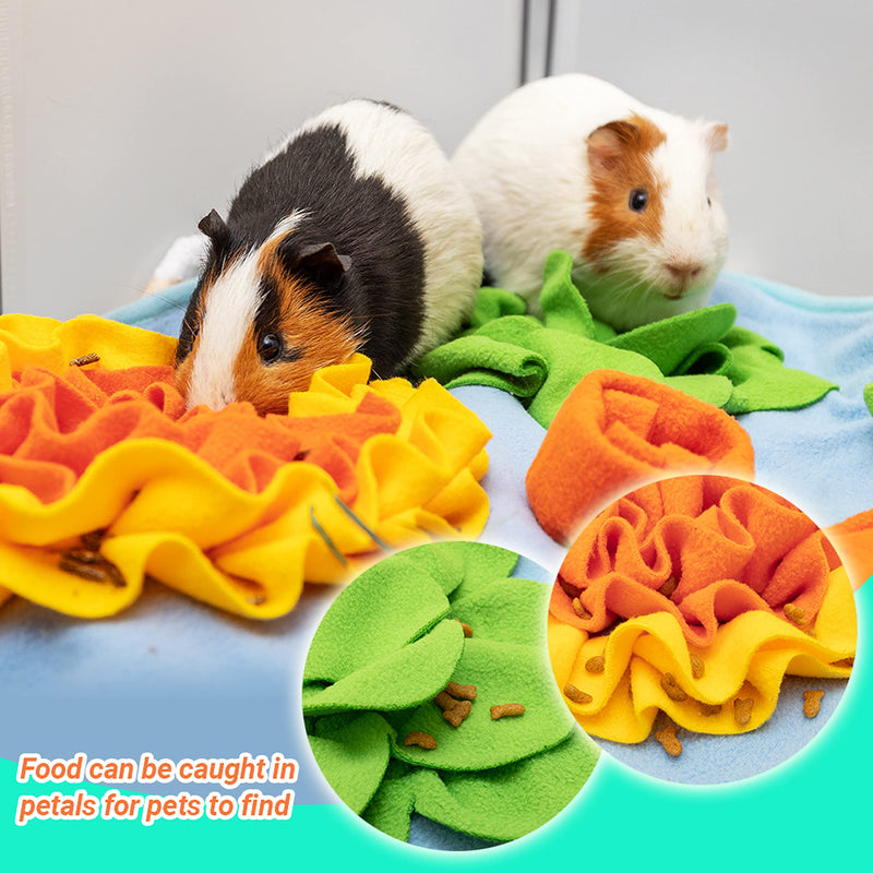 Rabbit Hay Feeder - Interactive Funny Polar Fleece Pet Foraging Mat Indoor for Guinea Pig Bunny Chinchillas Hamster Ferrets Small Aniamls - Anti Slip Feeding Mat Treat Dispenser Machine Washable - BeesActive Australia