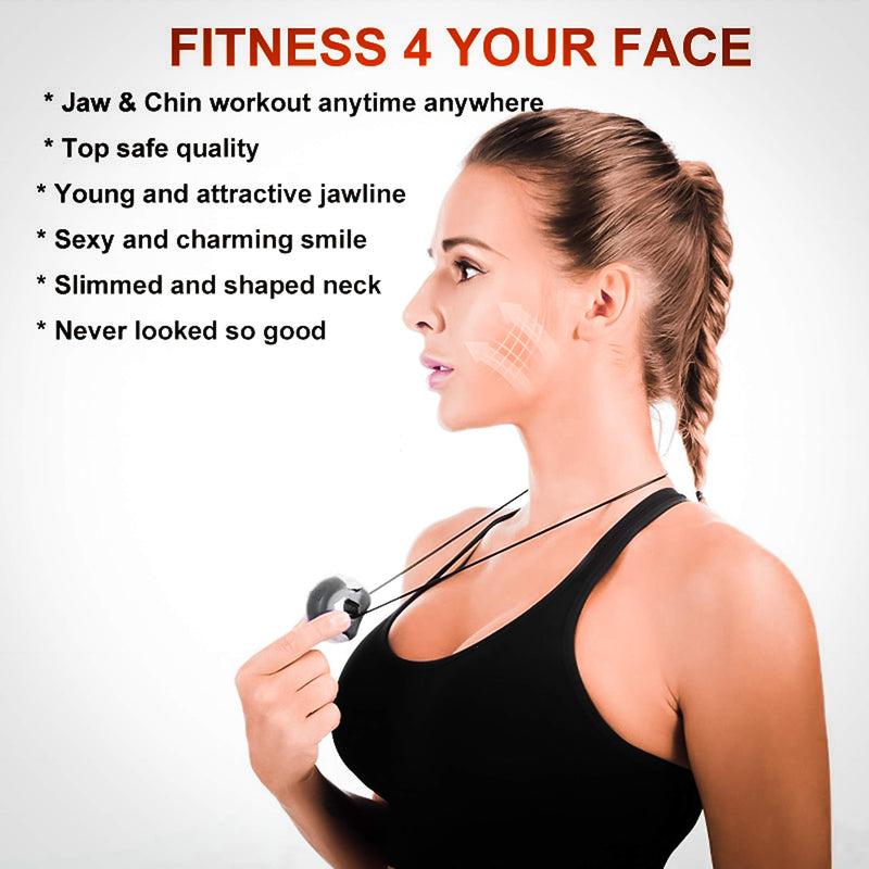 Jaw Exerciser Double Chin Face - Exercise for Facial & Neck Weight Loss in Men and Women Giving Slim Jawline and Fat Reducer Black - BeesActive Australia