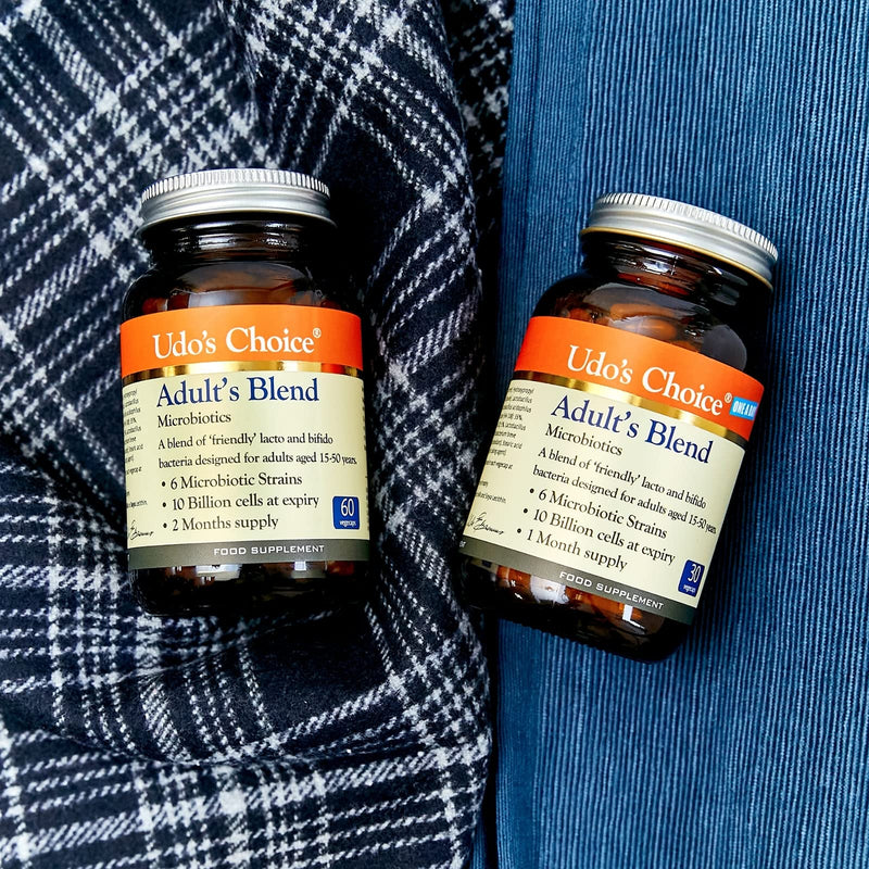 Udo's Choice Adults Blend Age Specific Microbiotics - Lacto & Bifido Bacteria - 17 Billion Cell Count - 6 Mirobiotics Strains - 60 Vegecaps - One a Day - 2 Month Supply 1 Count (Pack of 1) - BeesActive Australia