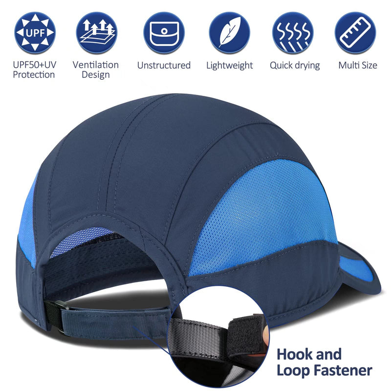 GADIEMKENSD Outdoor Running Hat Unstructured Sports Cap Quick Dry Mesh for Adults Navy 7-7 1/2 - BeesActive Australia