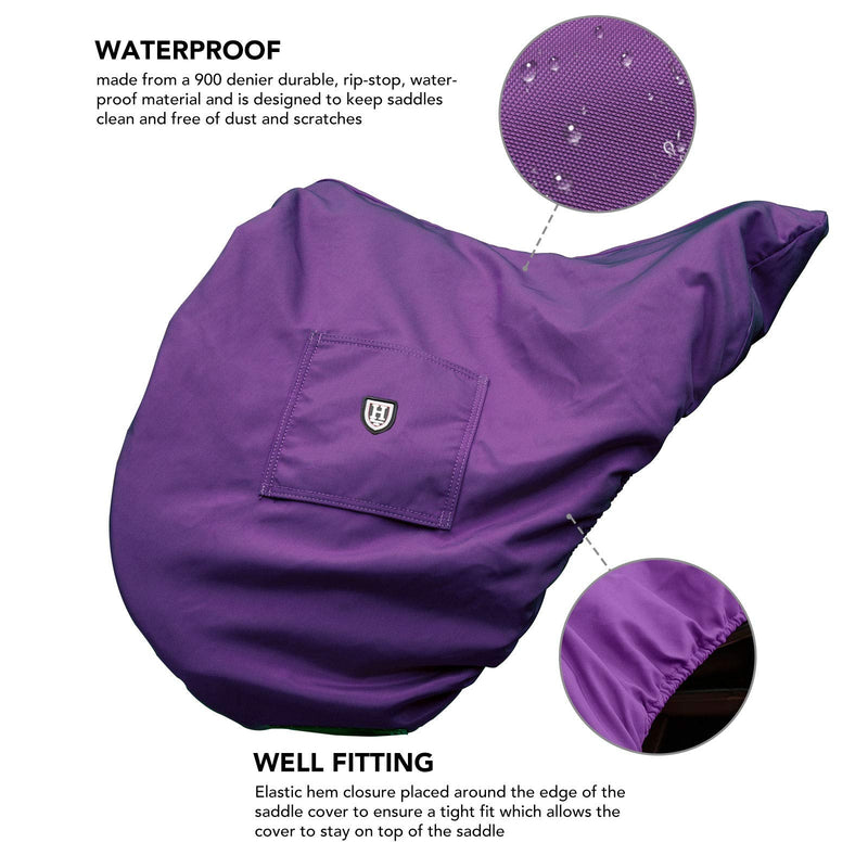 Harrison Howard Premium Waterproof/Breathable Fleece-Lined Saddle Cover Regal Purple GP/CC-One Size - BeesActive Australia