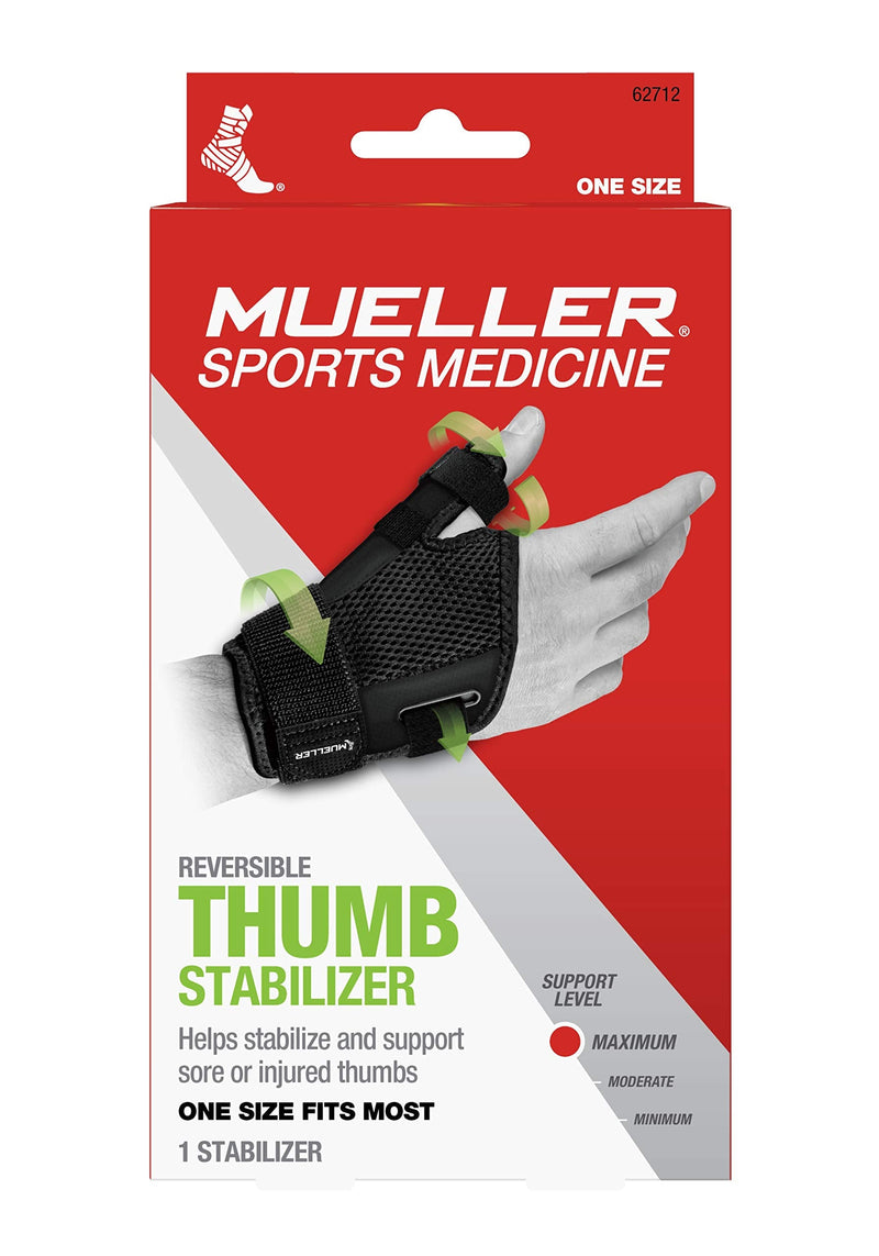 Mueller Sports Medicine Adjust-to-Fit Thumb Stabilizer, For Men and Women, Black, One Size Fits Most 1 Count (Pack of 1) - BeesActive Australia