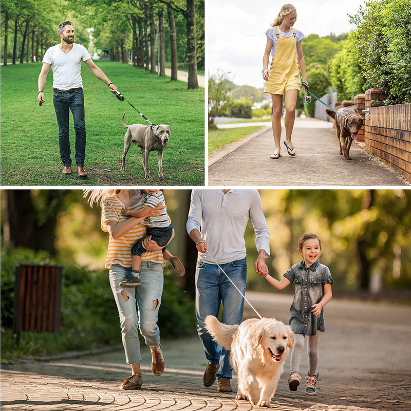 Dog Leash - 3/4/5/6/10/15/20/30/50/100/150FT Heavy Duty Leash with Swivel Lockable Hook and ,Reflective Threads Bungee Dog Leash Comfortable Padded Handle for Walking for Small Medium Large Dog Black 10ft*1/3'' - BeesActive Australia