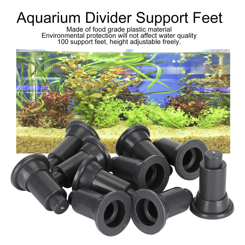 TOPINCN 100 Pcs Isolation Board Supporty Feet, Fish Tank Isolation Board Supporty Feet, Support Feet for Aquarium Divider Black - BeesActive Australia