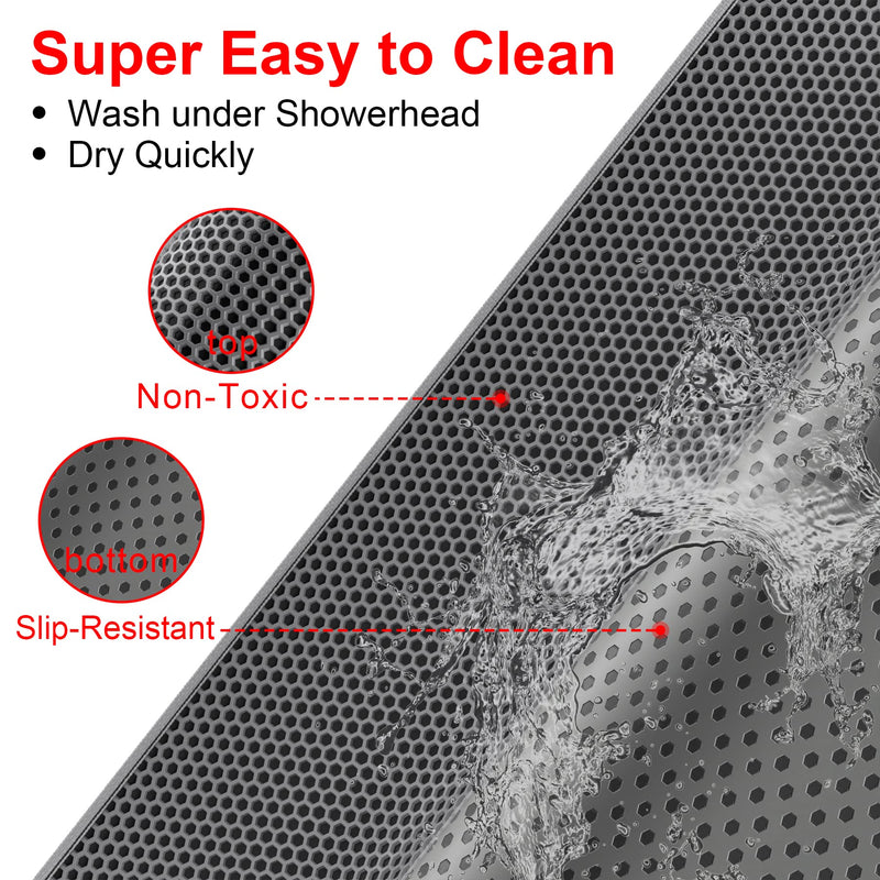 Waretary Cat Litter Mat, Pretty Litter Box Trapping Mat, 36" X 30"/30"x 24"Inch Honeycomb Double Scatter Control Layer Mat for Kitty, Urine & Waterproof, Washable, Easy Clean Grey 36"x 30" - BeesActive Australia