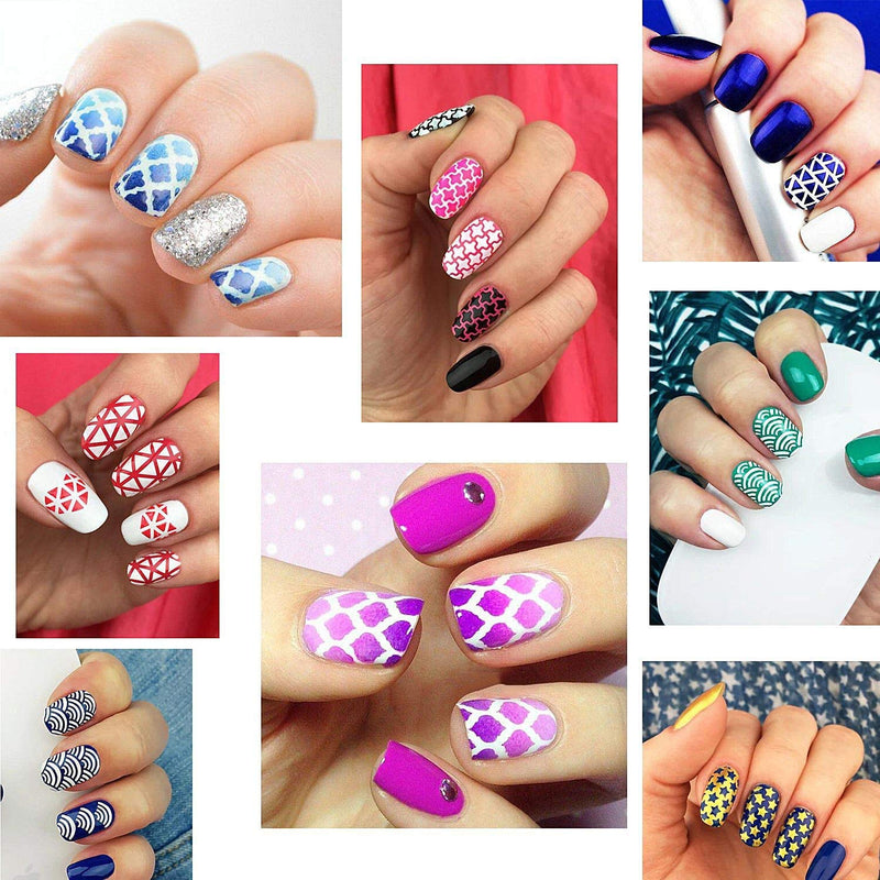 TOPBeauty 60 Pieces Nail Vinyls Stencil Stickers Set, 5 Sheets 60 Different Designs Cute Easy Nail Art Nail Vinyls Nail Stencil Sheets - BeesActive Australia