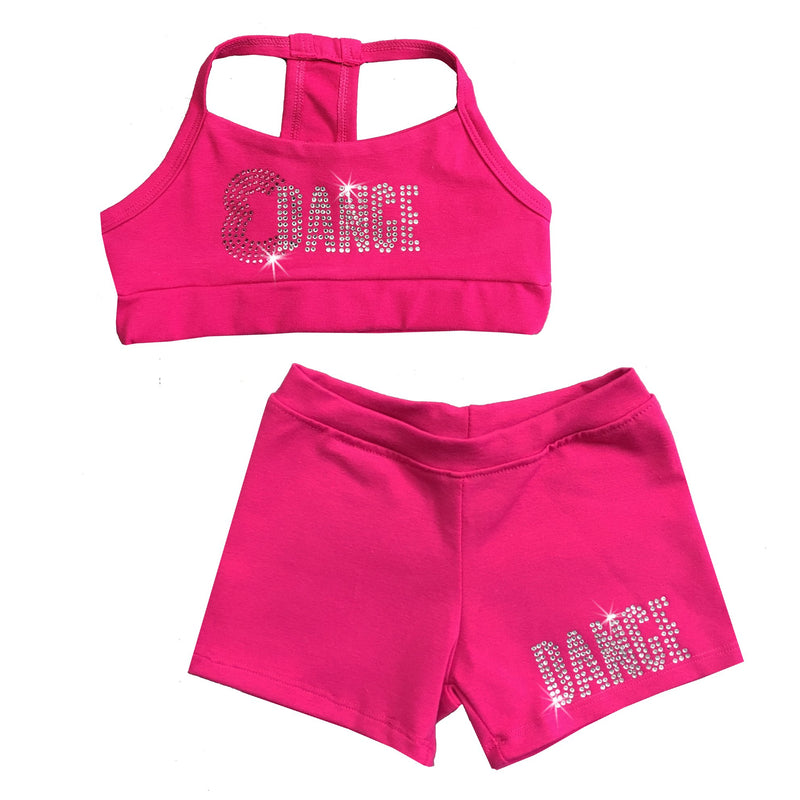 [AUSTRALIA] - Tia's Dancewear Girl's Raspberry with Crystals Boyshorts Small 