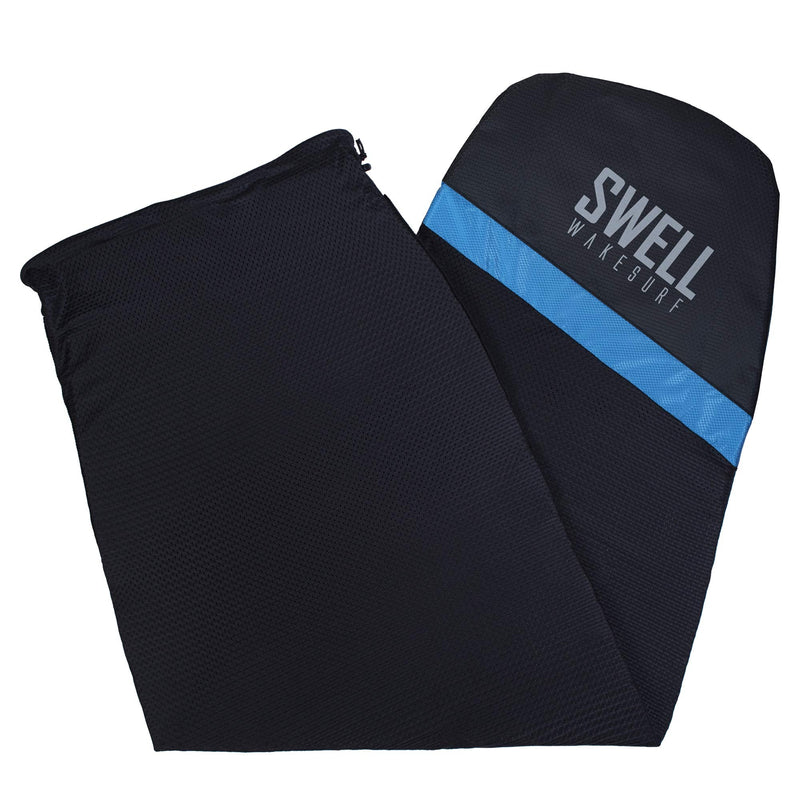 SWELL Wakesurf - Adjustable Length Wakesurf Board Sock with Padded Nose and Pocket - Wakeboard Cover - One Size Fits All Surfboard Bag Snub Nose - Blue - BeesActive Australia